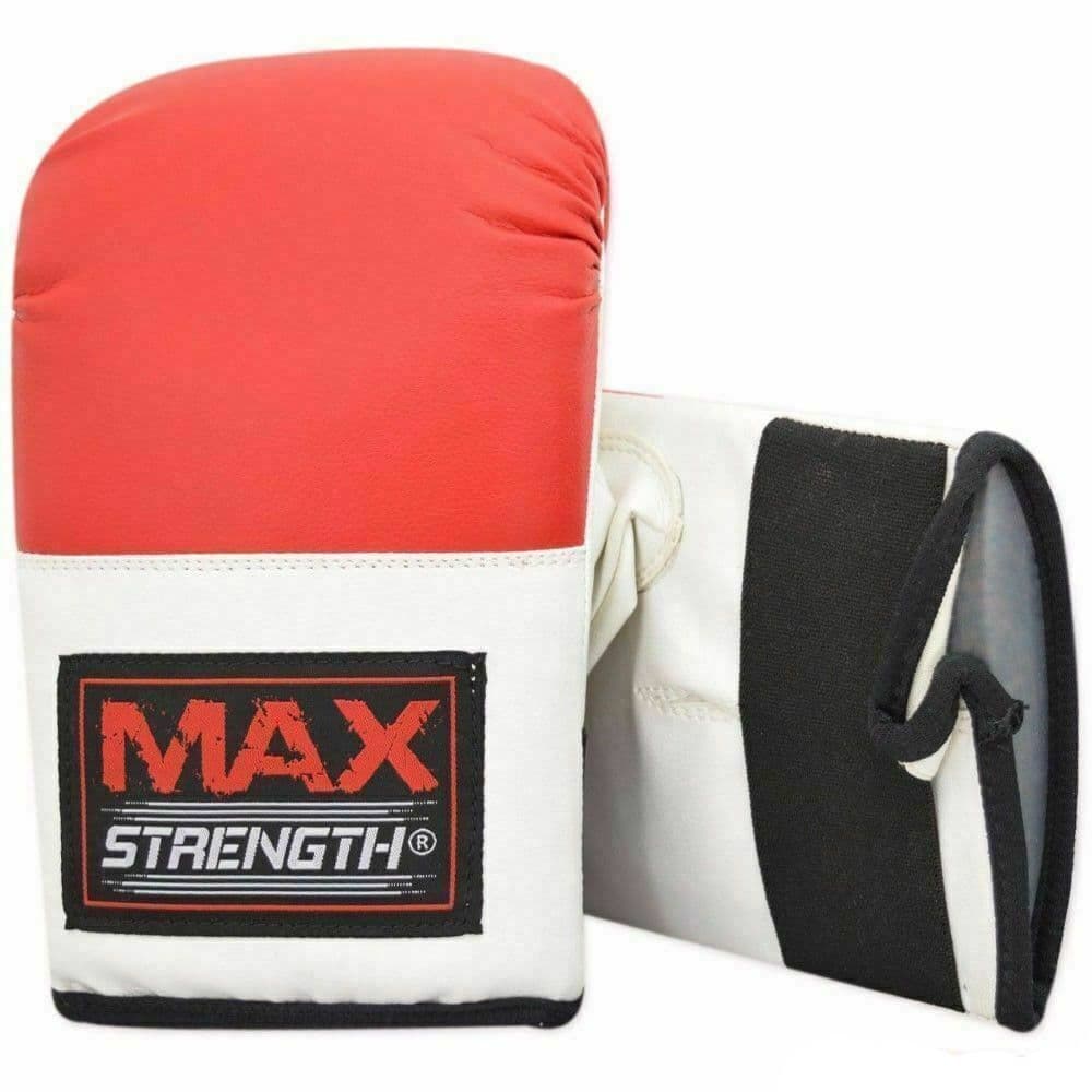 MAXSTRENGTH Boxhandschuhe für Boxsäcke, Rot/Weiß