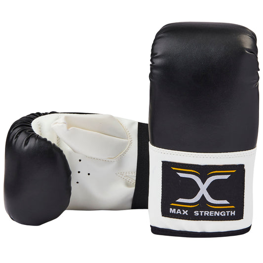 MAXSTRENGTH Boxhandschuhe für Boxsäcke, Schwarz/Weiß